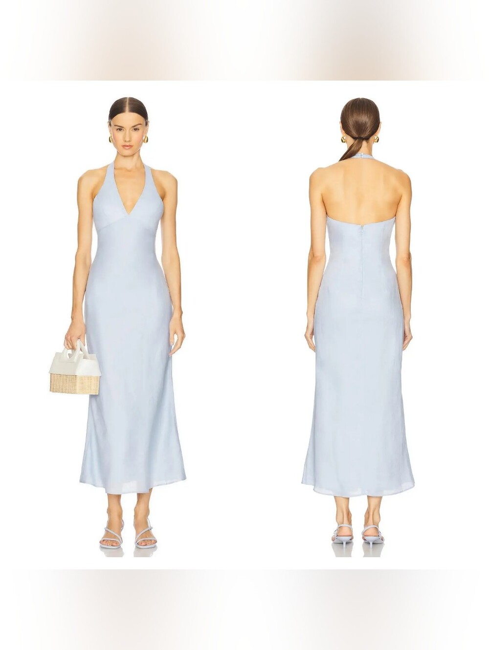 Bardot Paola Linen Halter Dress Size 12 (XXL)